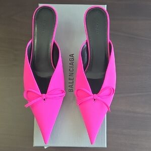 Balenciaga Neon Pink Bow Heels